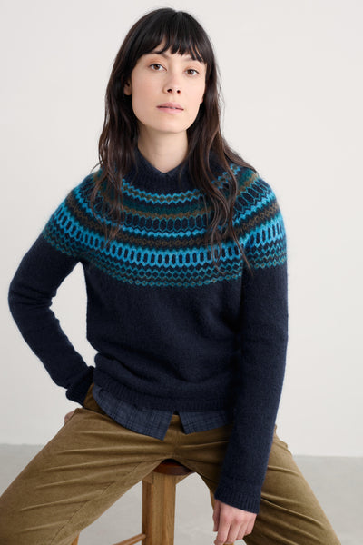 Seasalt Annik Jumper in Modernist Cyan Multi