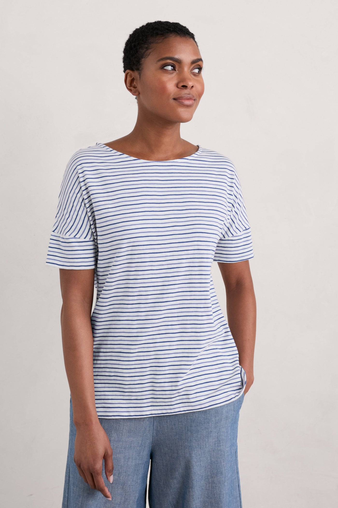 Seasalt Bryher View T-Shirt-Profile Chalk Lupin-Womens-Ohh! By Gum - Shop Sustainable