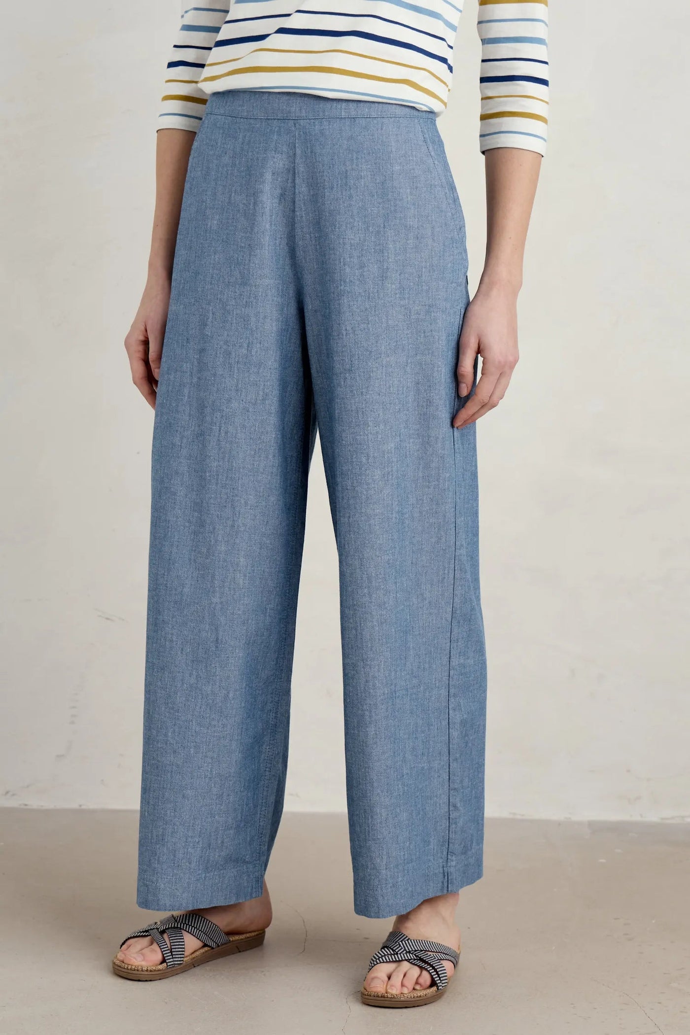 Seasalt Calluna Trousers - Mid Wash Cross Hatch-Womens-Ohh! By Gum - Shop Sustainable