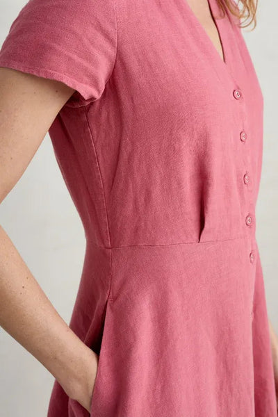 Seasalt Carved Wood Linen Dress - Rose-Womens-Ohh! By Gum - Shop Sustainable