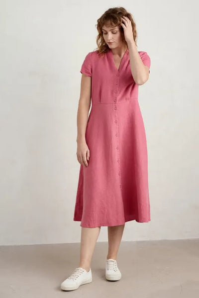 Seasalt Carved Wood Linen Dress - Rose-Womens-Ohh! By Gum - Shop Sustainable