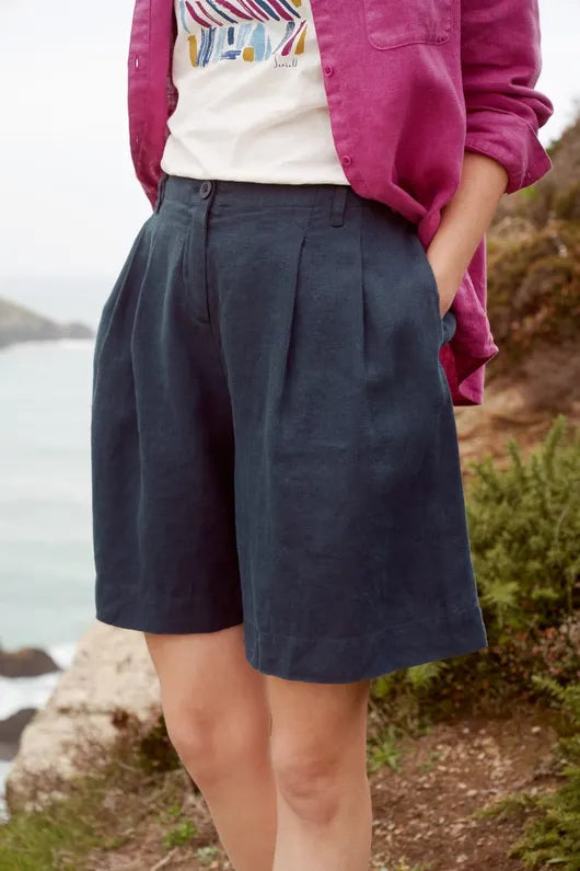 Seasalt Clover Bloom Linen Shorts - Maritime-Womens-Ohh! By Gum - Shop Sustainable