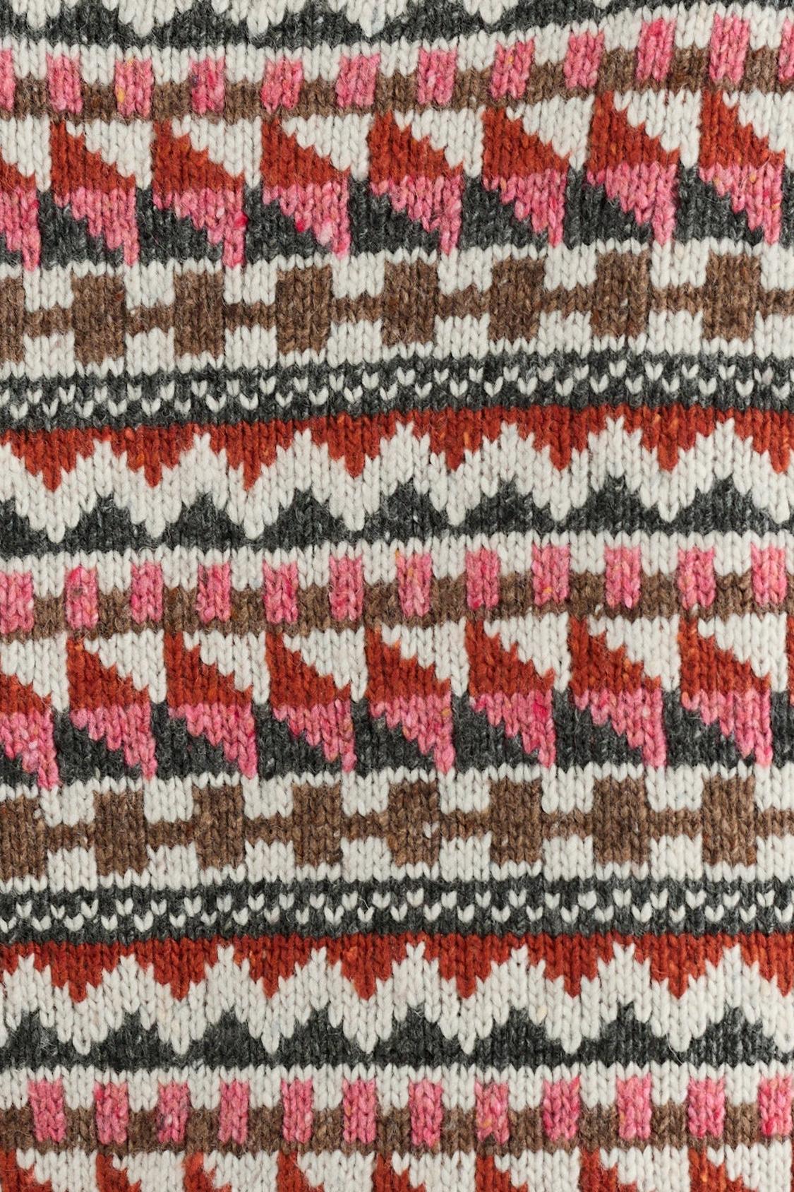 Seasalt Dawson Pick Vest Fairisle Zig Zag Geo Aran Red Sail
