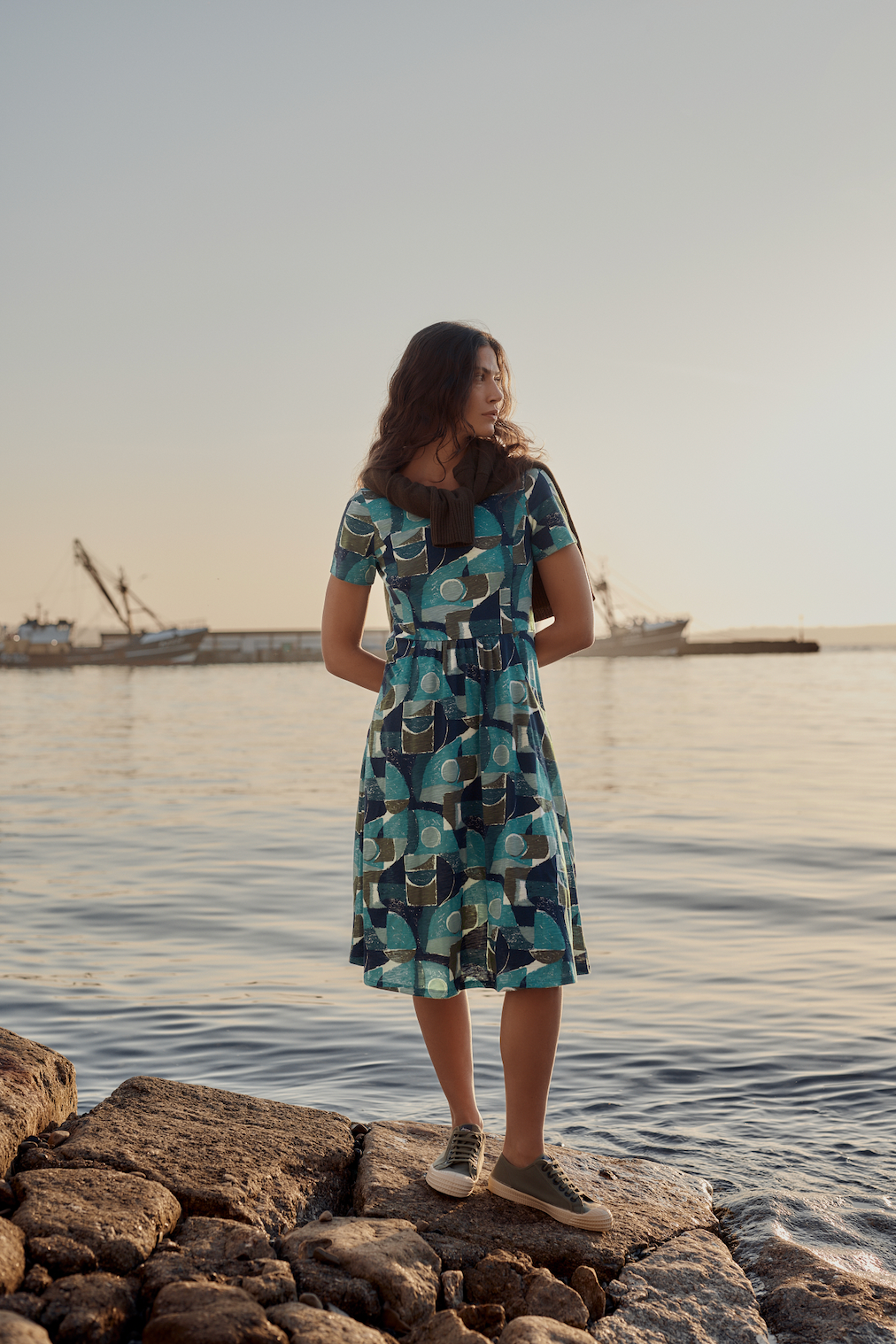 Seasalt Enor Dress in Penwith Abstract Emulsion
