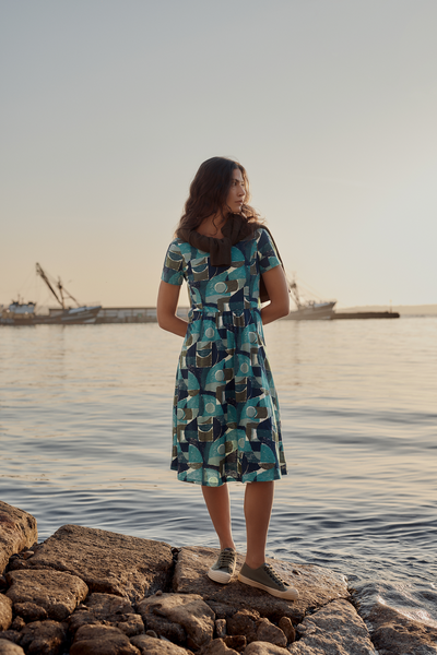 Seasalt Enor Dress in Penwith Abstract Emulsion
