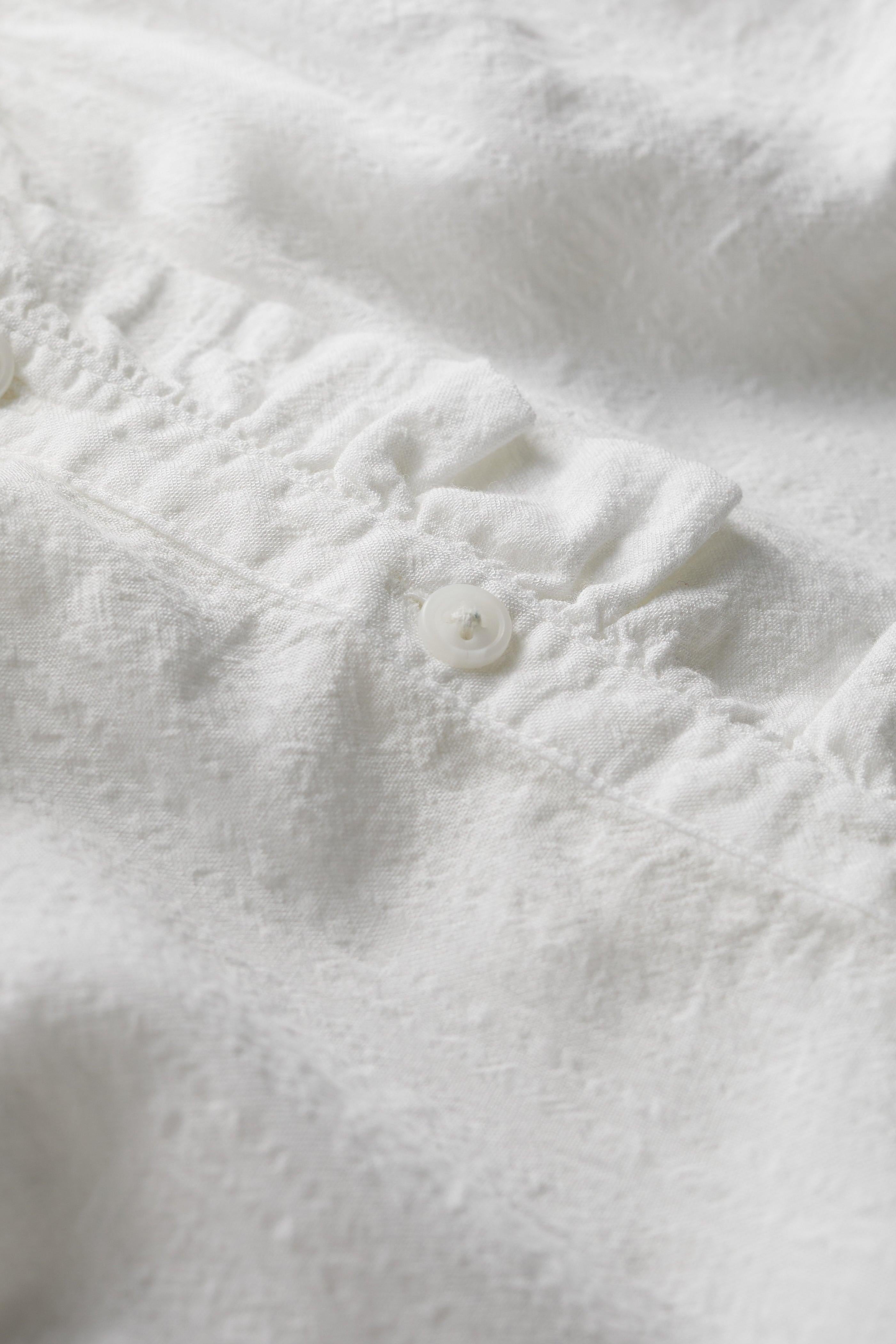 Close-up of white organic cotton fabric 