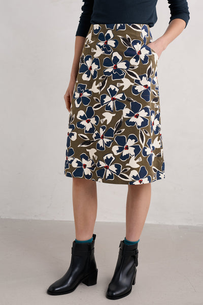 Seasalt Forest View Skirt in Bird Flower Dark Seagrass-Womens-Ohh! By Gum - Shop Sustainable