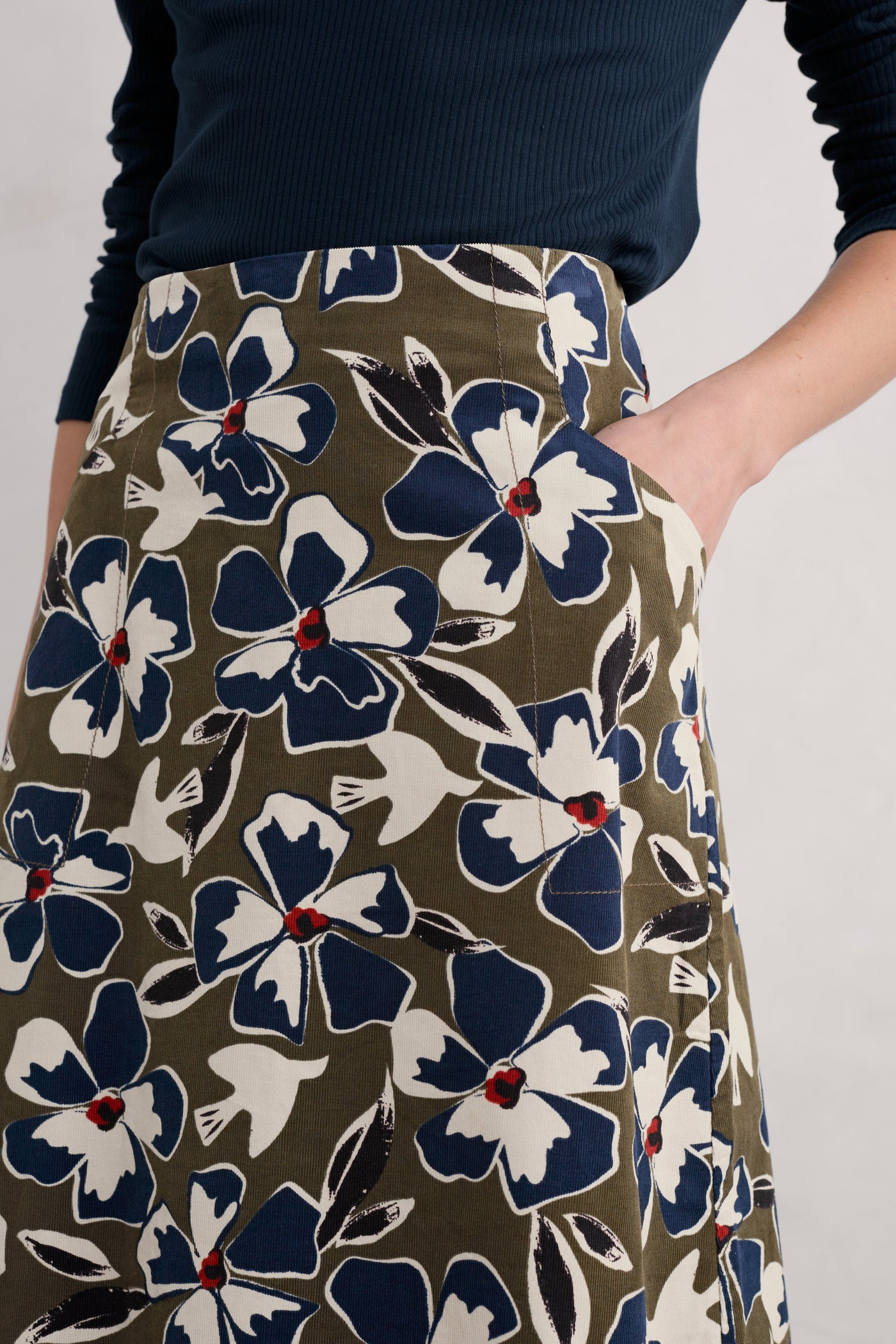 Seasalt Forest View Skirt in Bird Flower Dark Seagrass-Womens-Ohh! By Gum - Shop Sustainable