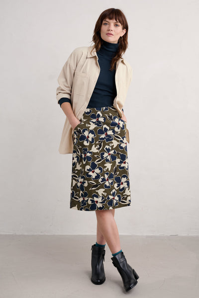 Seasalt Forest View Skirt in Bird Flower Dark Seagrass-Womens-Ohh! By Gum - Shop Sustainable