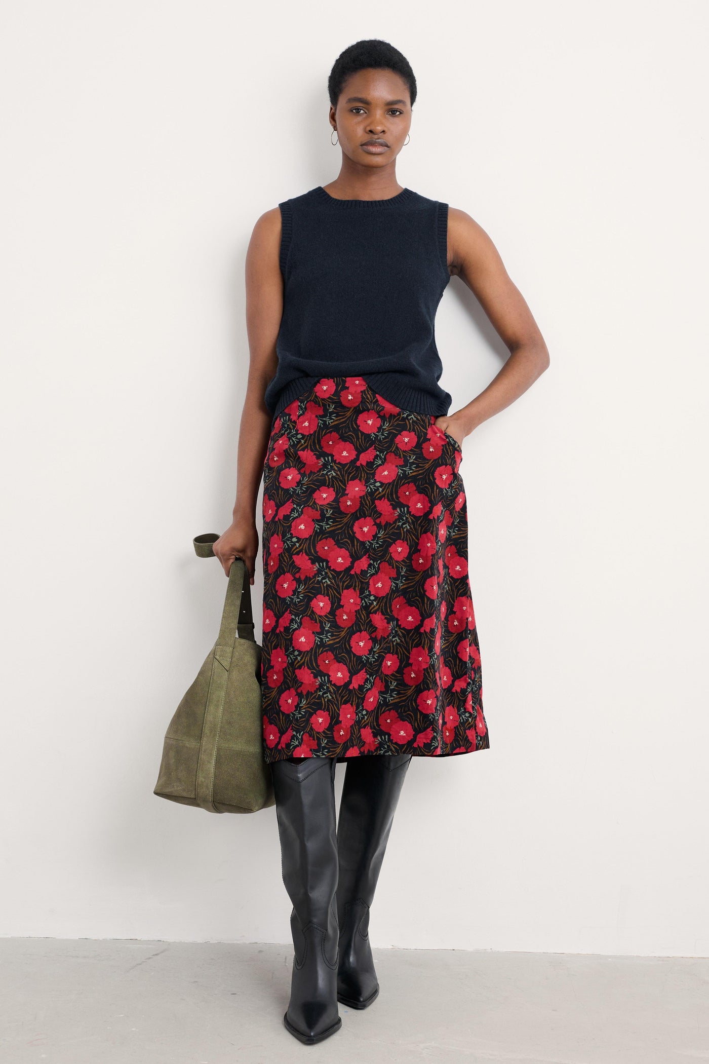Seasalt Forest View Skirt in Grass Meadow Maritime