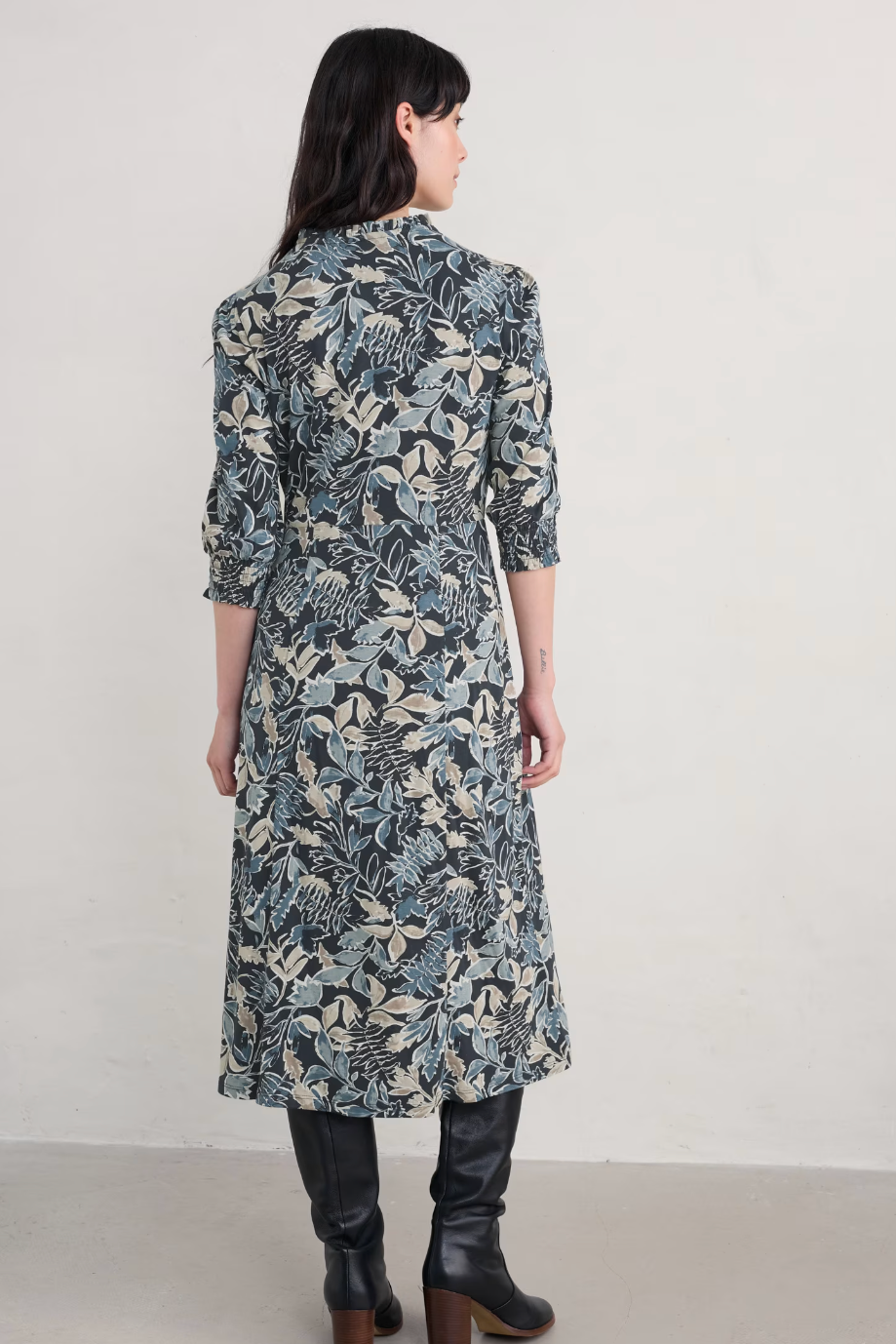 Seasalt Foxtrot Dress-Inked Foliage Dusky Jade-Womens-Ohh! By Gum - Shop Sustainable