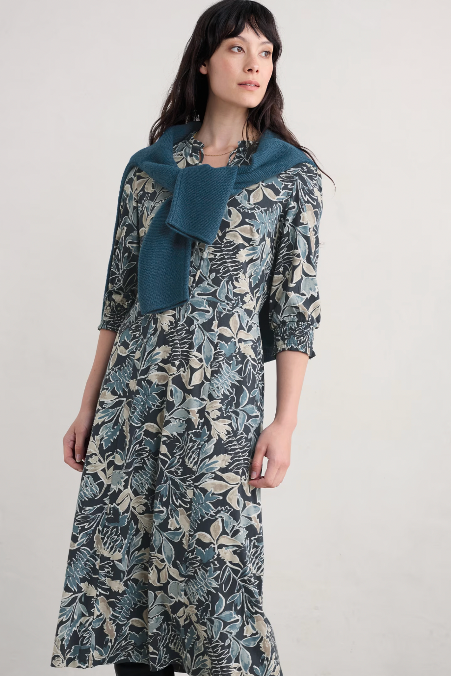 Seasalt Foxtrot Dress-Inked Foliage Dusky Jade-Womens-Ohh! By Gum - Shop Sustainable