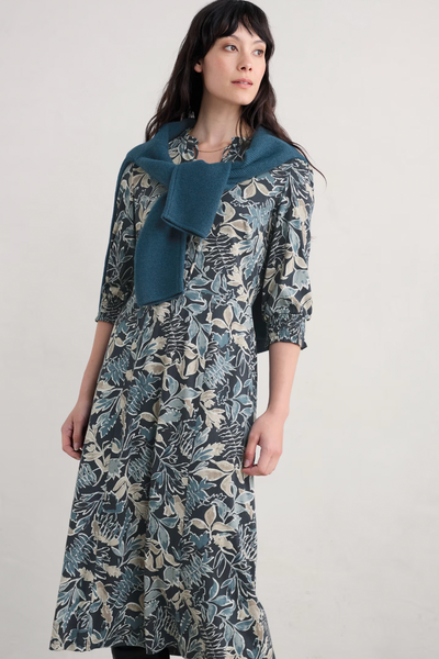 Seasalt Foxtrot Dress-Inked Foliage Dusky Jade-Womens-Ohh! By Gum - Shop Sustainable