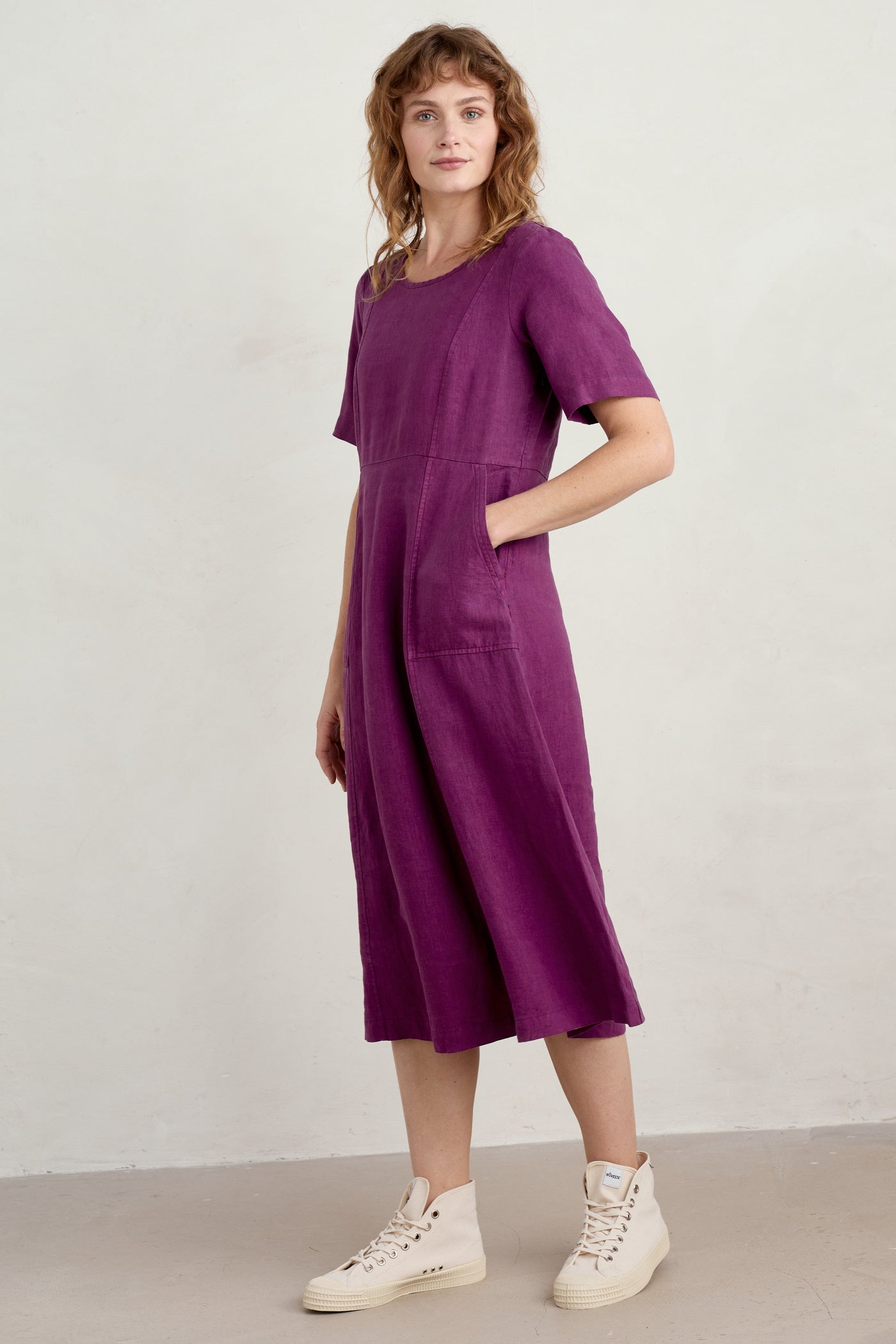 Seasalt Grass Wave Dress - Cassis-Womens-Ohh! By Gum - Shop Sustainable