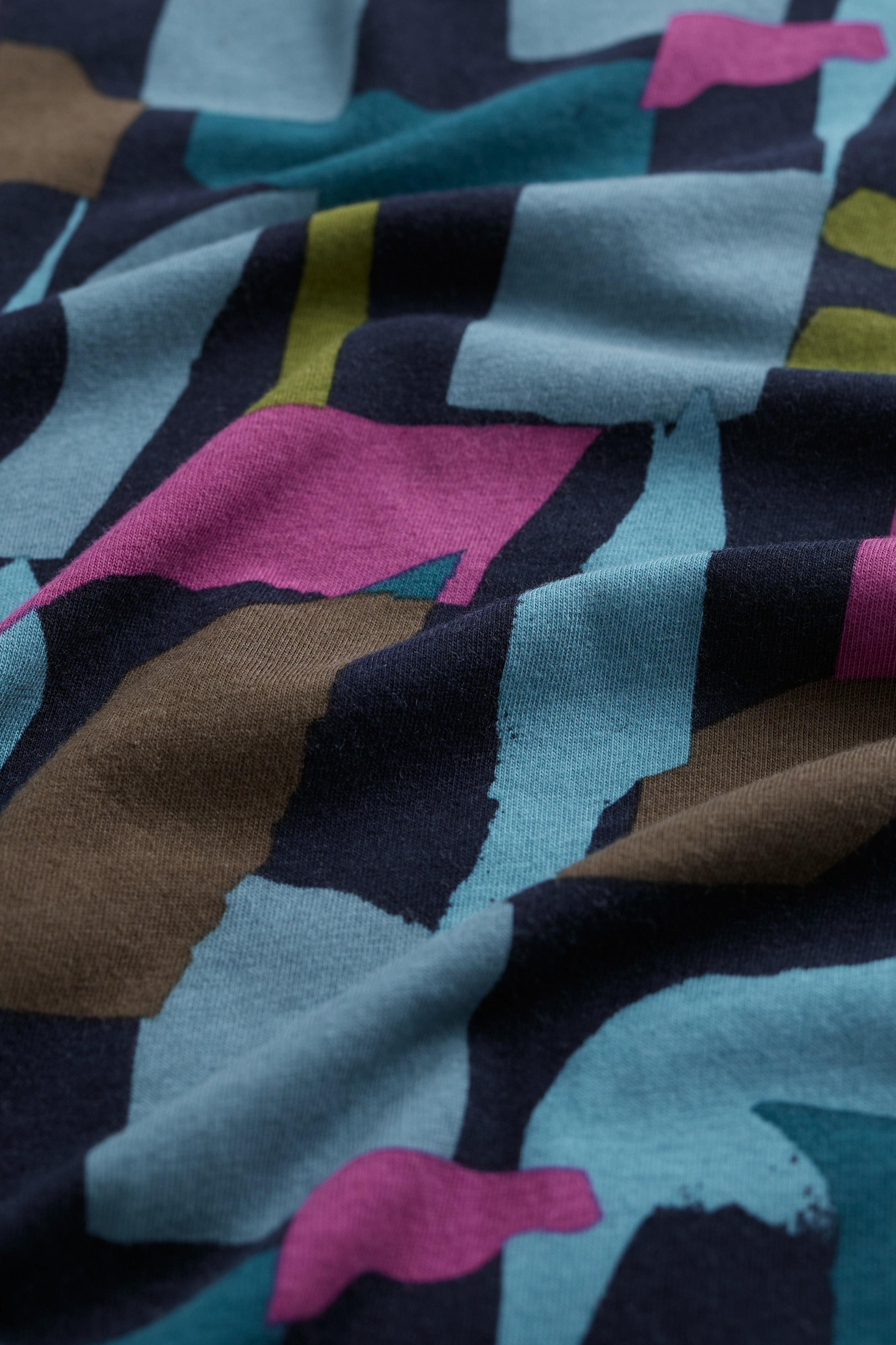 Close-up of colorful fabric with abstract pattern