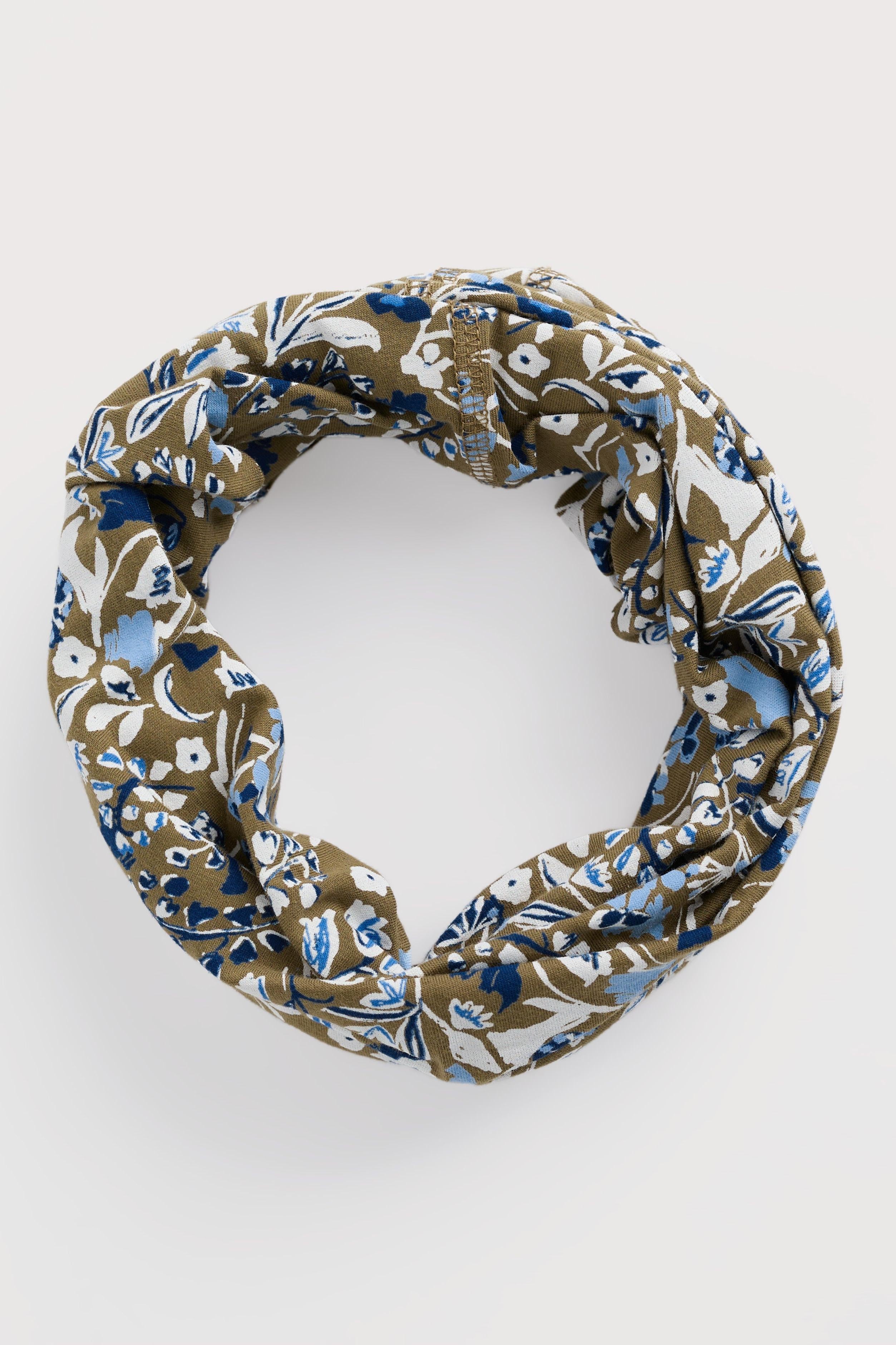 Floral patterned snood circle on a white background