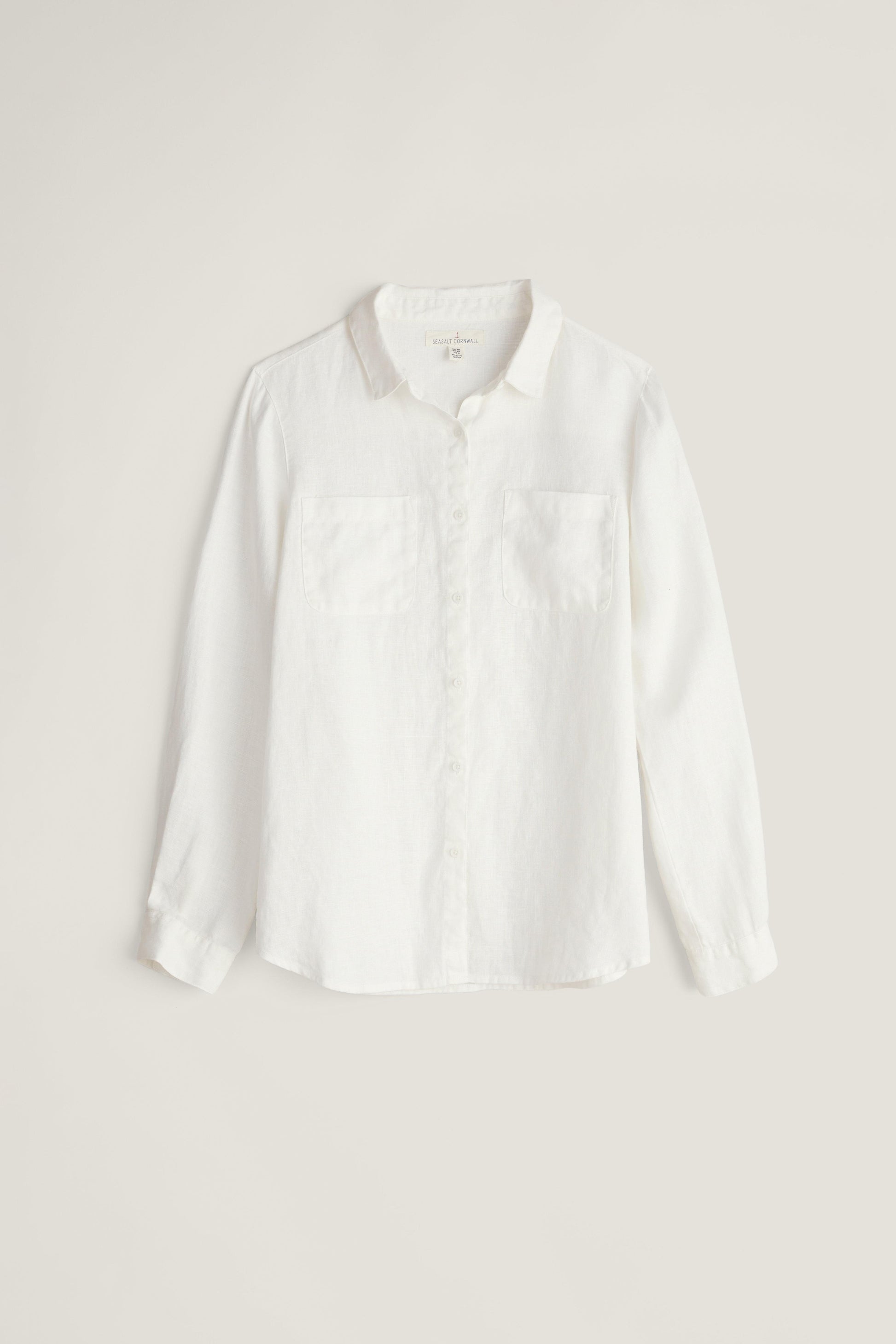 White linen shirt on a light gray background