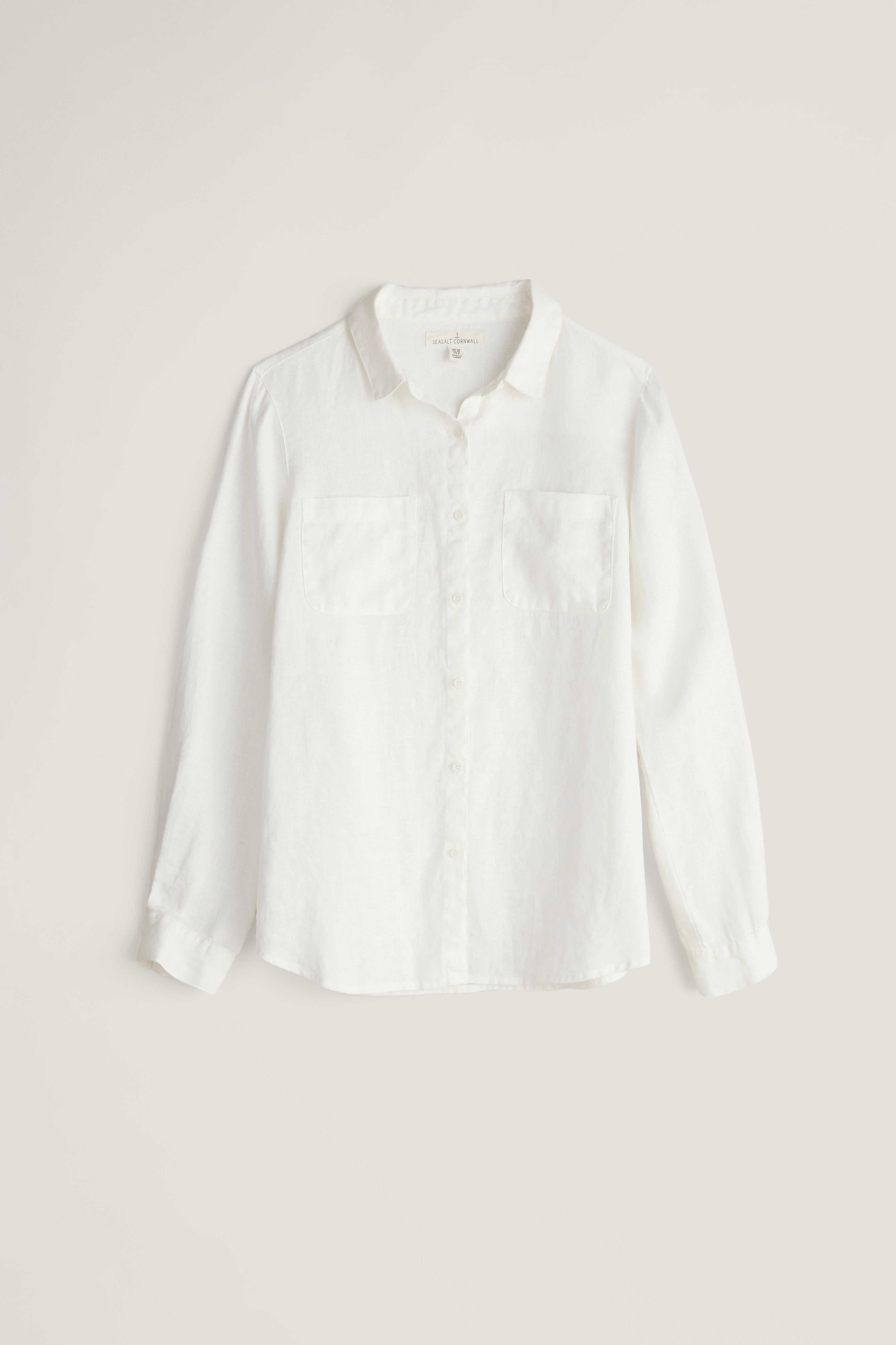 White linen shirt on a light gray background
