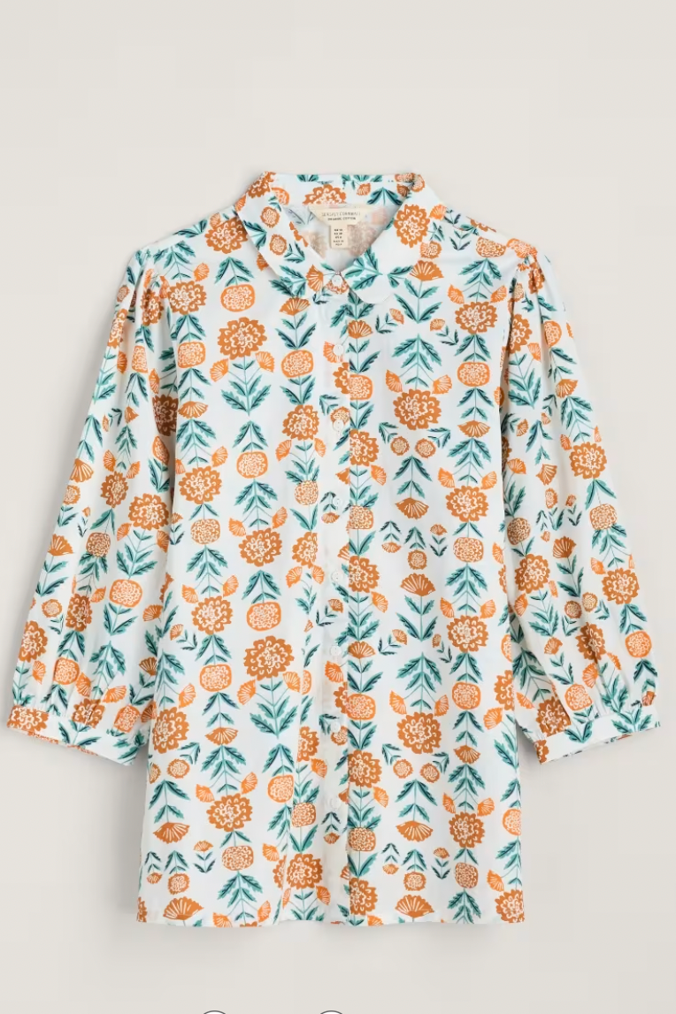 Seasalt Hope Cottage Blouse- Marigold Woodblock Chalk-Womens-Ohh! By Gum - Shop Sustainable