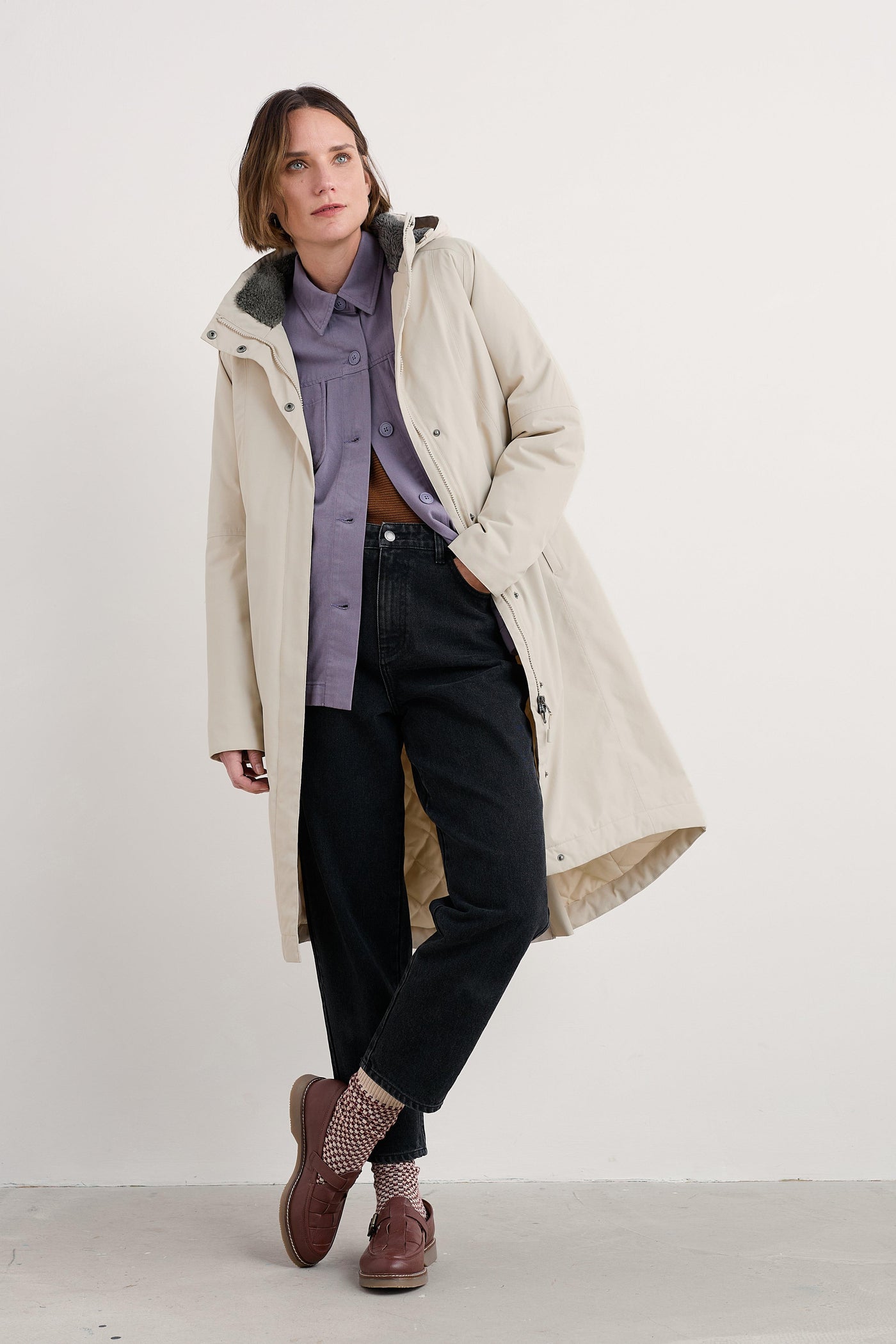 Abrigo impermeable Janelle de Seasalt en Aran