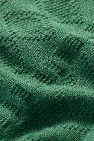 Close up of organic cotton fabric and stitching detail.