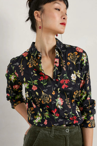Seasalt Larissa Shirt - Botanical Collage Onyx-Womens-Ohh! By Gum - Shop Sustainable