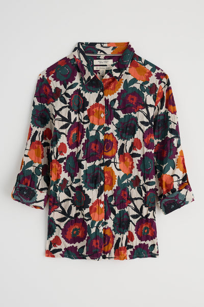 Floral patterned shirt on a white background