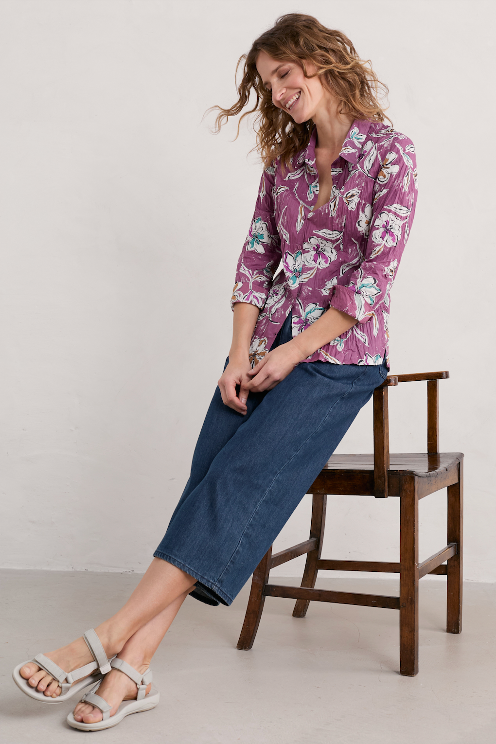 Seasalt Larissa Shirt - Linework Floral Heather-Womens-Ohh! By Gum - Shop Sustainable