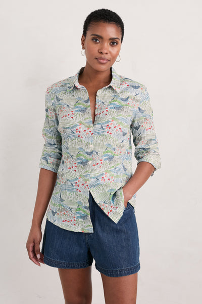 Seasalt Larissa Shirt-Meadow Birds Chalk-Womens-Ohh! By Gum - Shop Sustainable