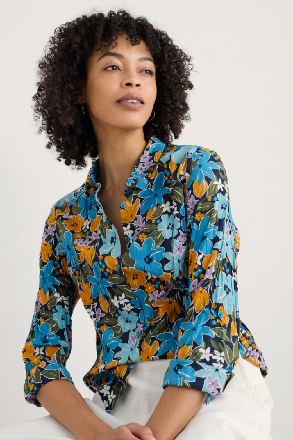 Seasalt Larissa Shirt in Citrus Floral Poseidon