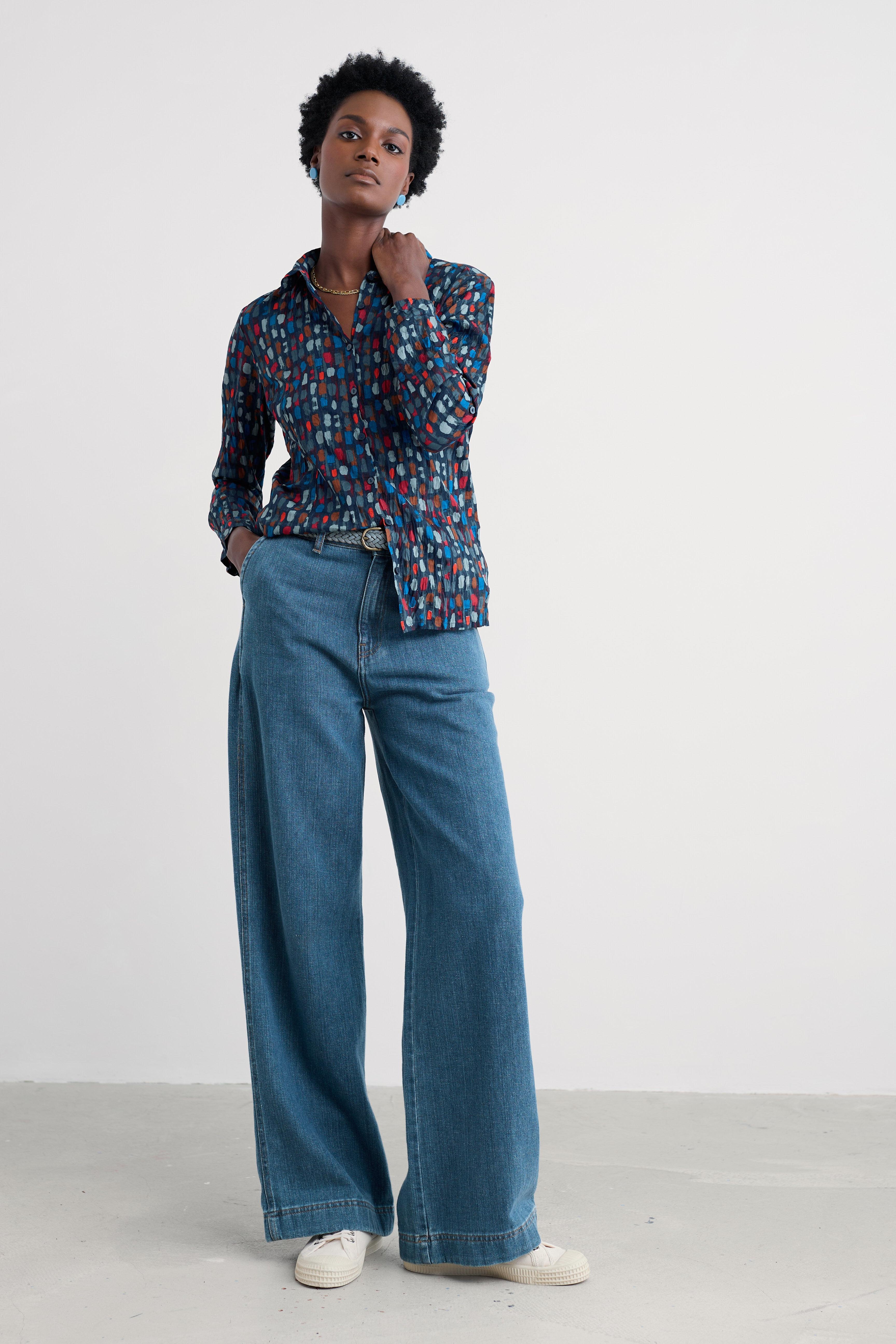Seasalt Larissa Shirt in Dye Strokes Dark Lugger