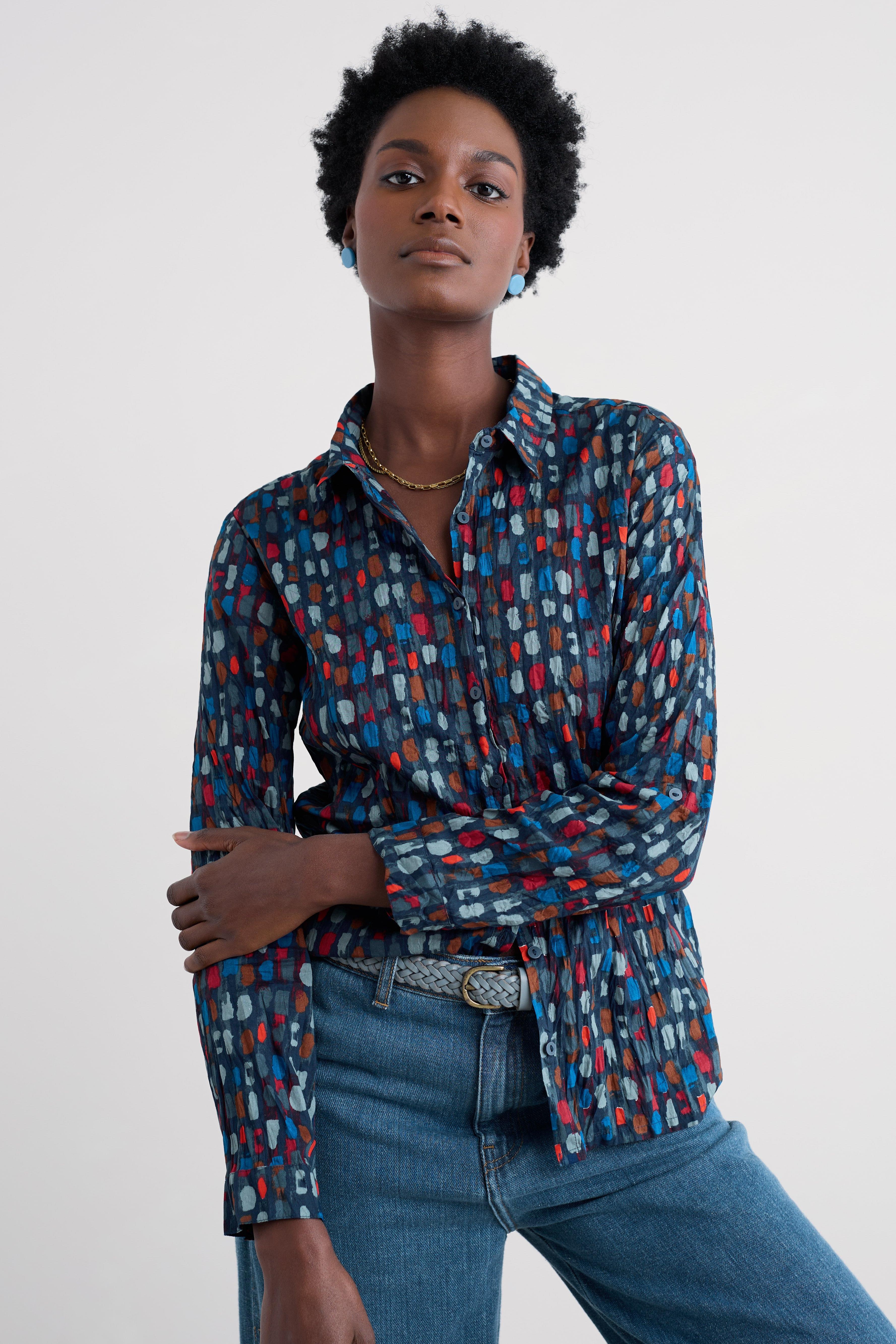 Seasalt Larissa Shirt in Dye Strokes Dark Lugger