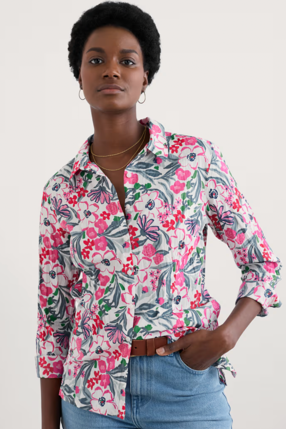 Seasalt Larissa Shirt in Garden Flowers Tulip