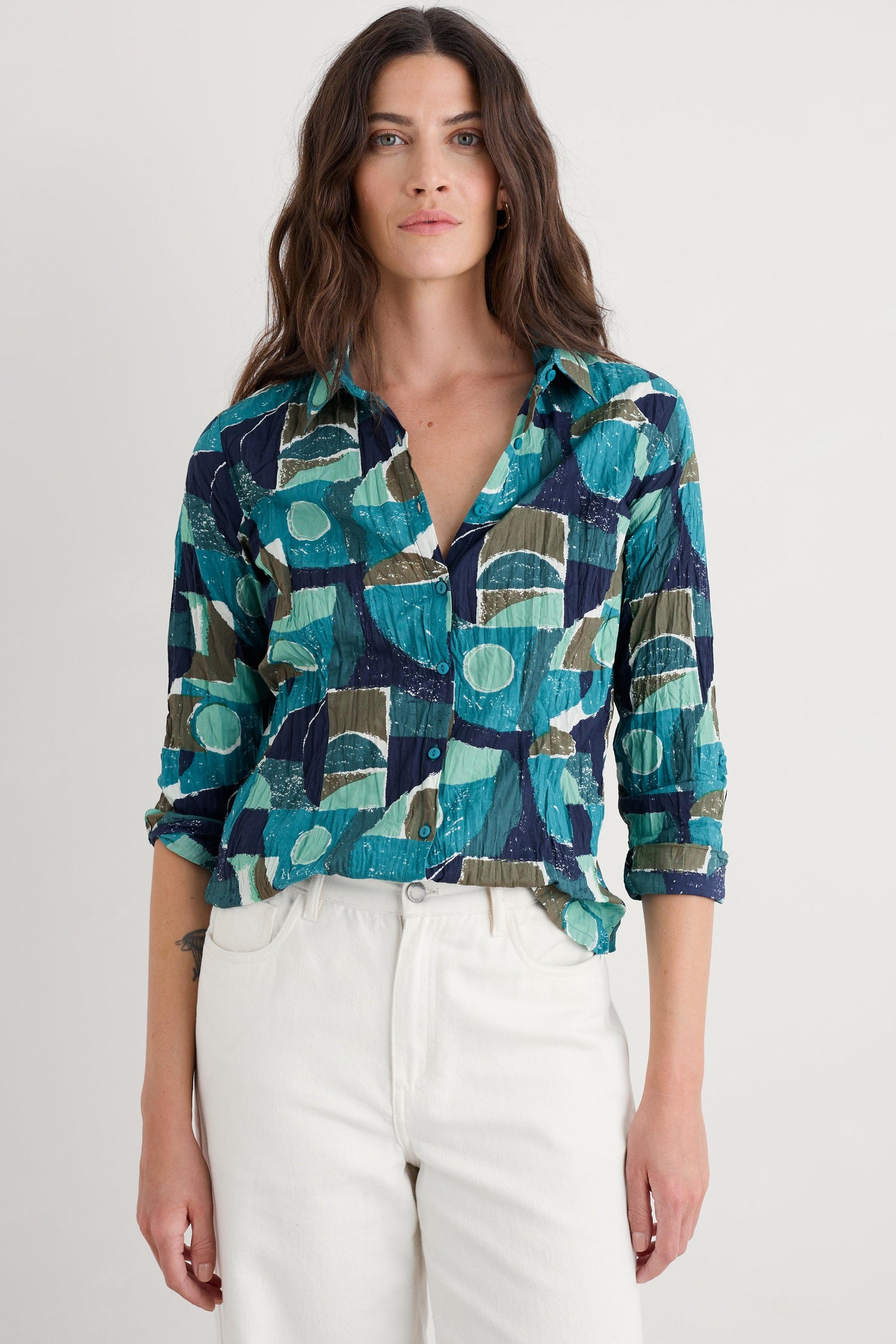 Seasalt Larissa Shirt in Penwith Abstract Emulsion