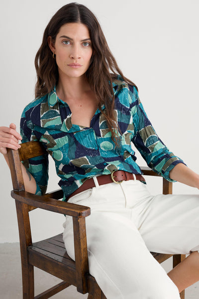 Seasalt Larissa Shirt in Penwith Abstract Emulsion