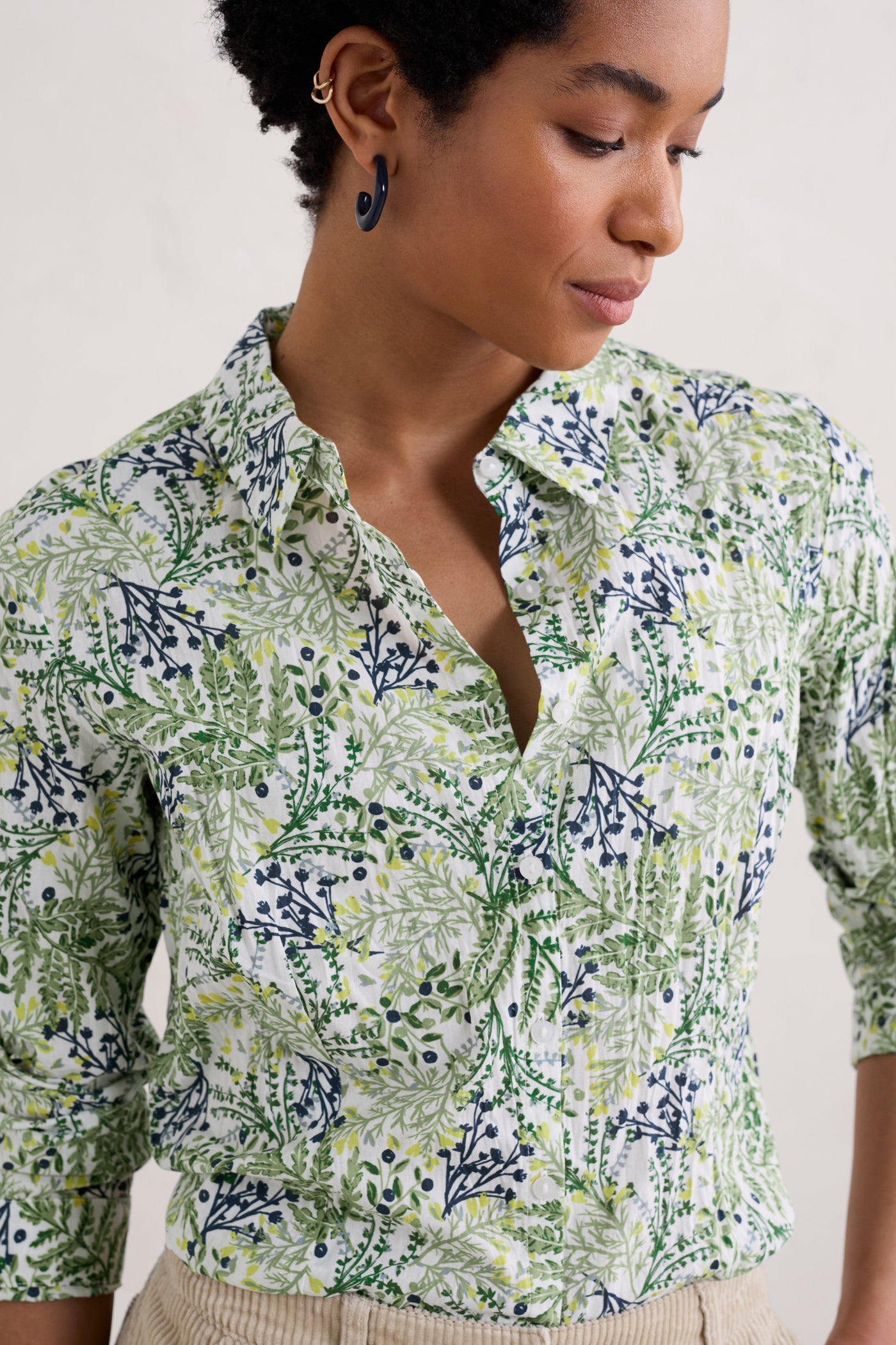 Seasalt Larissa Shirt in Pressed Fern Chalk-Womens-Ohh! By Gum - Shop Sustainable