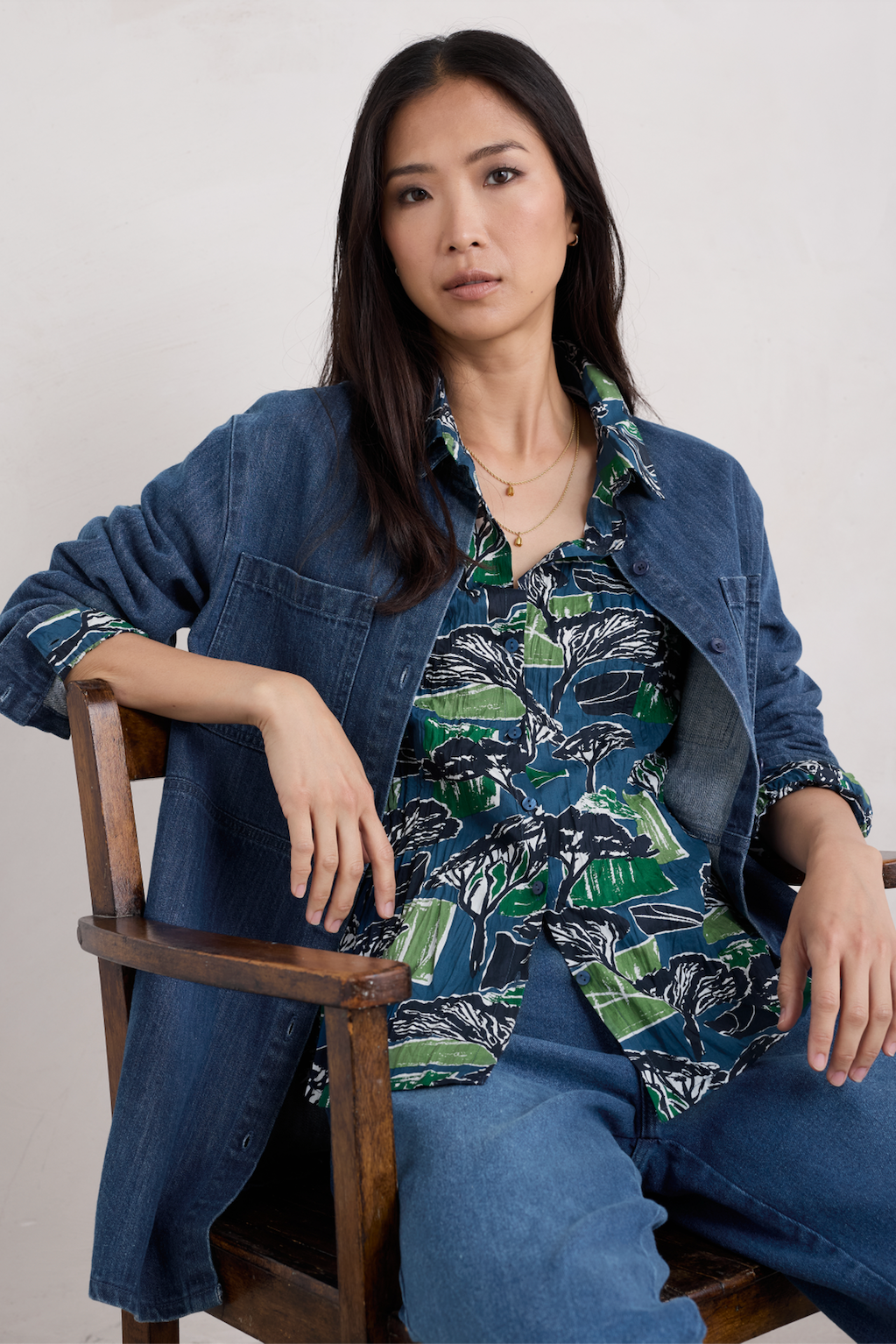 Seasalt Larissa Shirt in Sketchbook Trees Sea Cave-Womens-Ohh! By Gum - Shop Sustainable