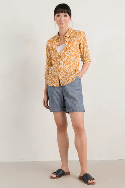 Seasalt Larissa Shirt in Smudged Leaves Spice-Womens-Ohh! By Gum - Shop Sustainable