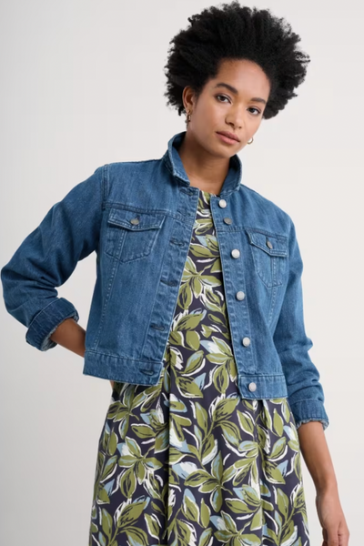 Seasalt Levan Well Jacket Mid Wash Rain Slub