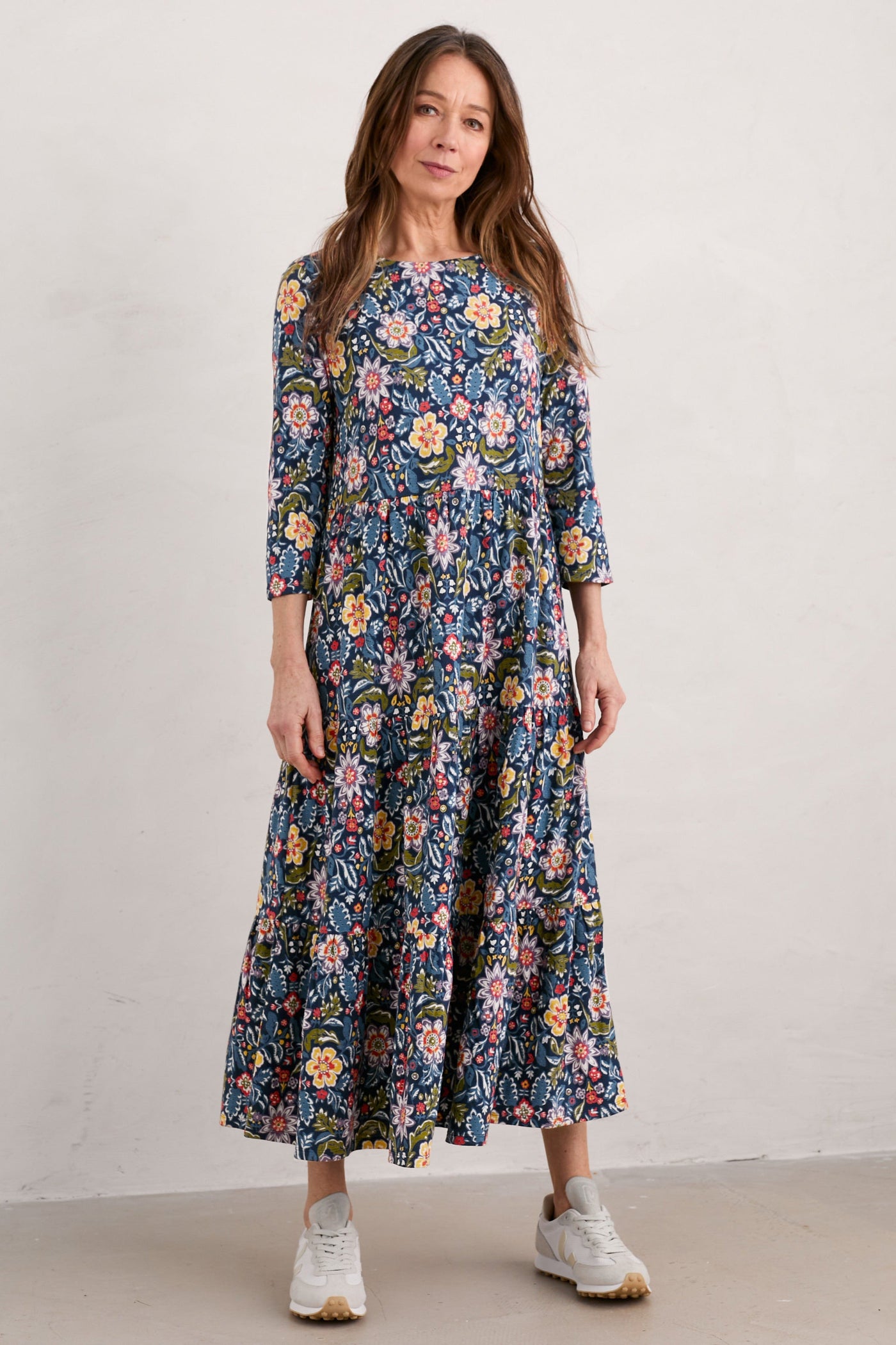 Seasalt Line Strokes Dress in Rustic Floral Maritime-Womens-Ohh! By Gum - Shop Sustainable