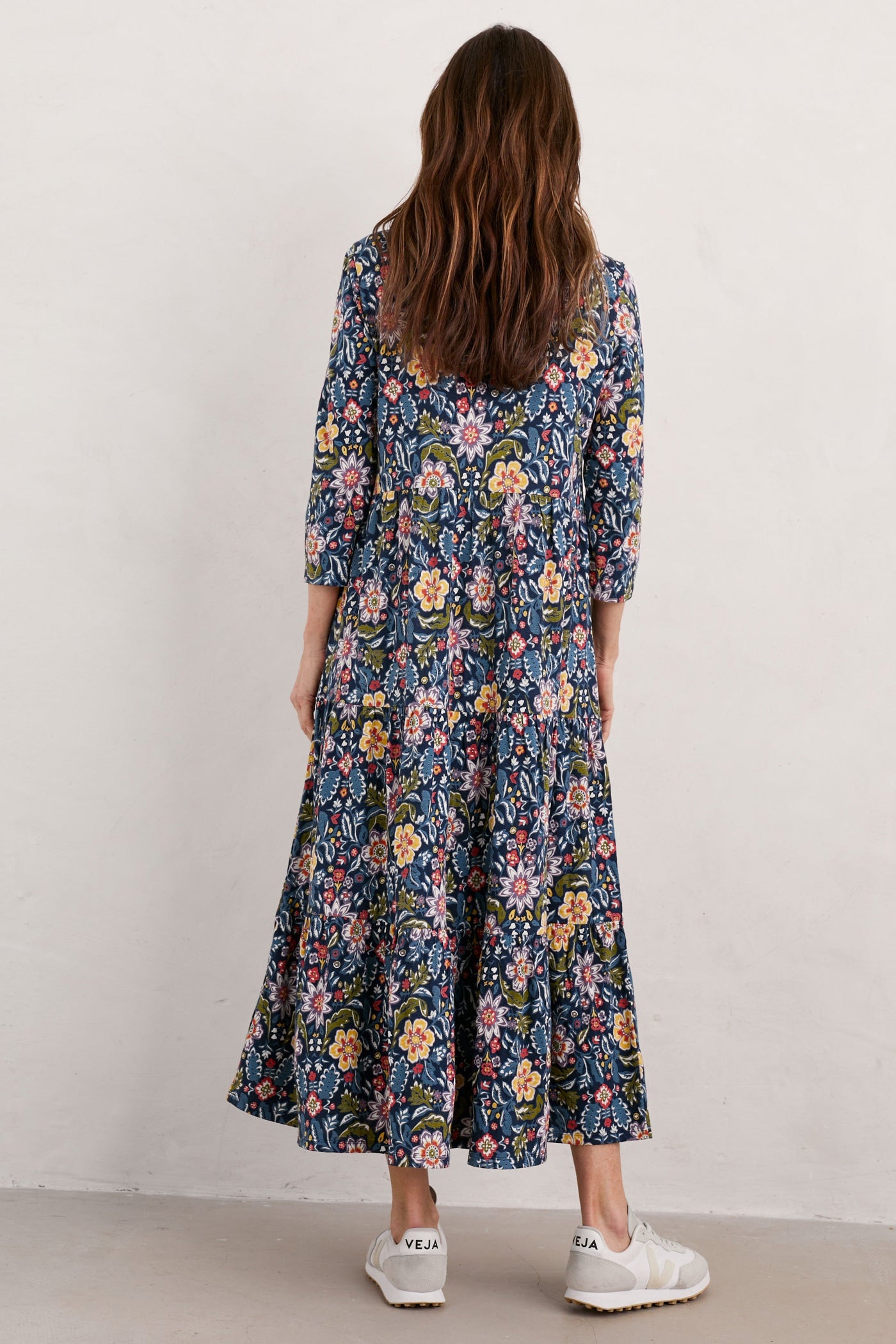 Seasalt Line Strokes Dress in Rustic Floral Maritime-Womens-Ohh! By Gum - Shop Sustainable