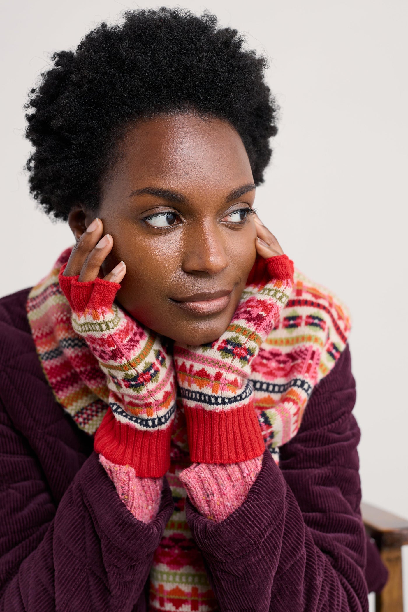 Seasalt Mabyn Mittens in Scillia Aran Multi