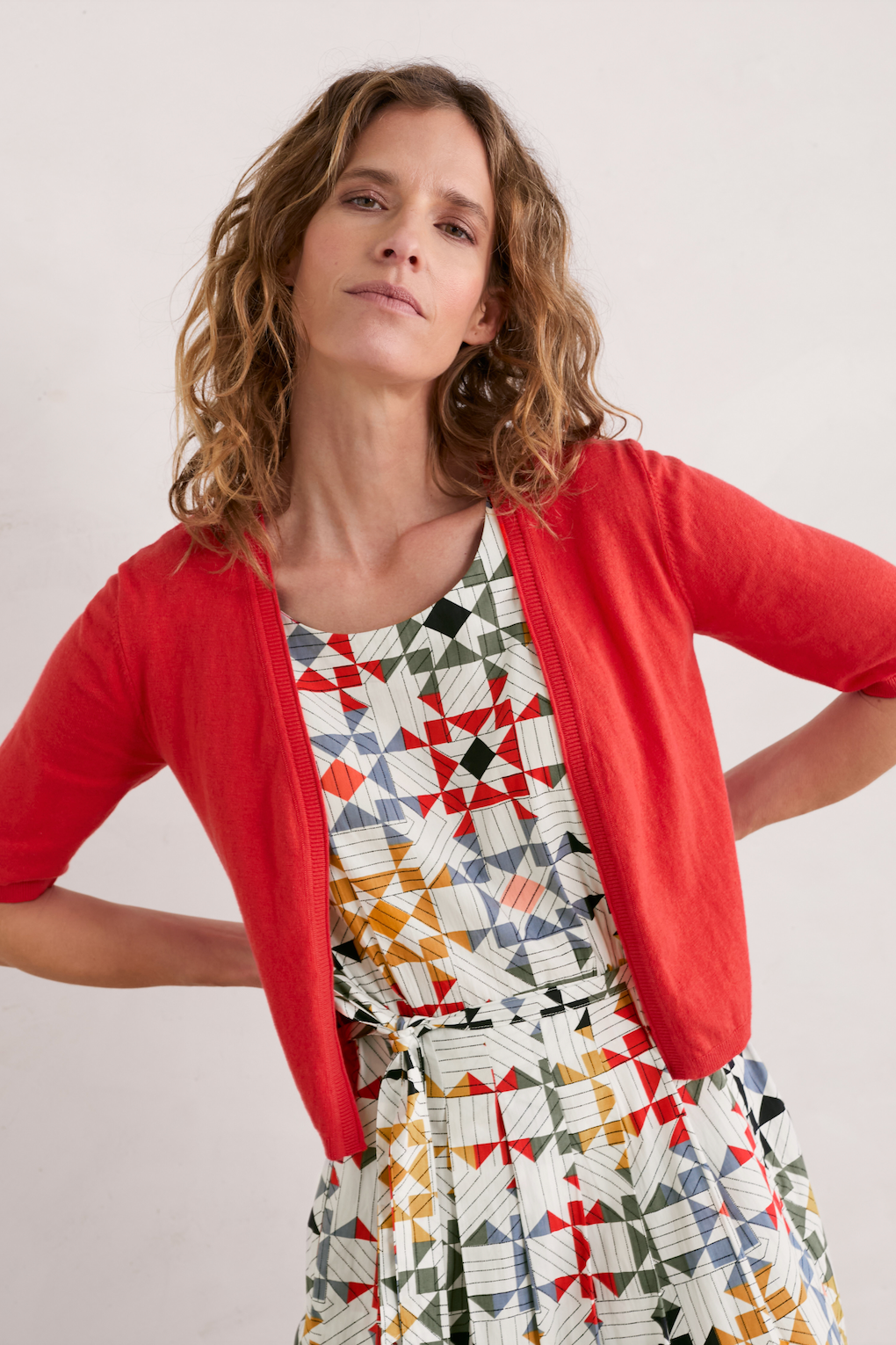 Seasalt Maria Organic Cotton Cardigan - Tomato-Womens-Ohh! By Gum - Shop Sustainable