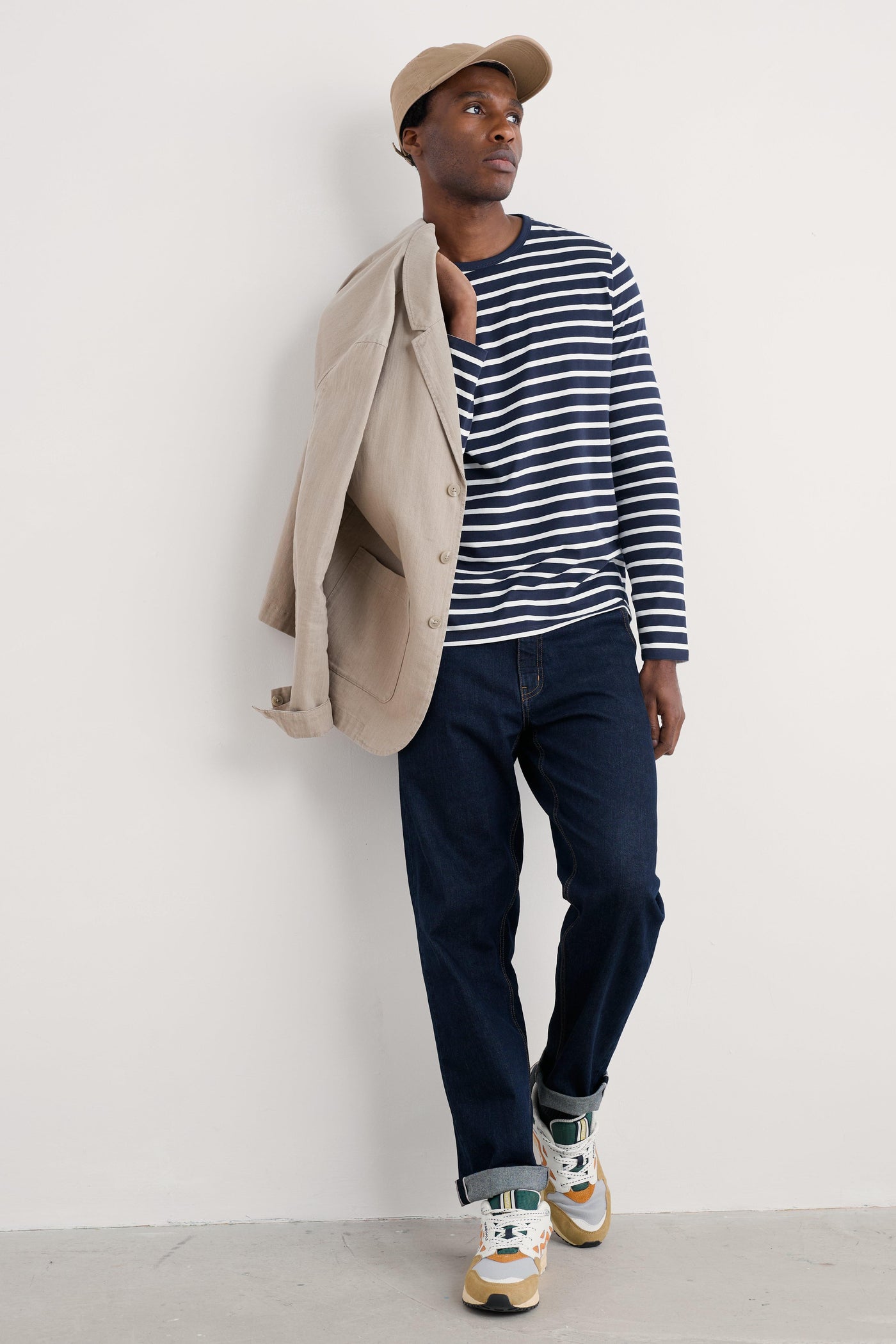 Seasalt Men's Sailor Shirt Breton Maritime Chalk