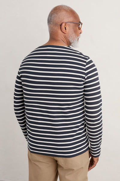 Seasalt Men's Sailor Shirt in Breton Inkwell Chalk-Mens-Ohh! By Gum - Shop Sustainable