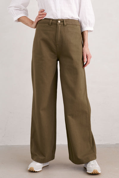 Seasalt Milly Trouser in Dark Seagrass-Womens-Ohh! By Gum - Shop Sustainable