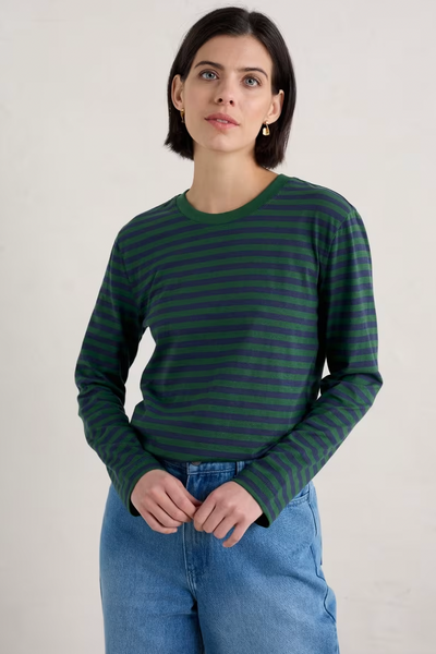 Seasalt Perennial Top in Mini Cornish Sea Cave Evergreen-Womens-Ohh! By Gum - Shop Sustainable