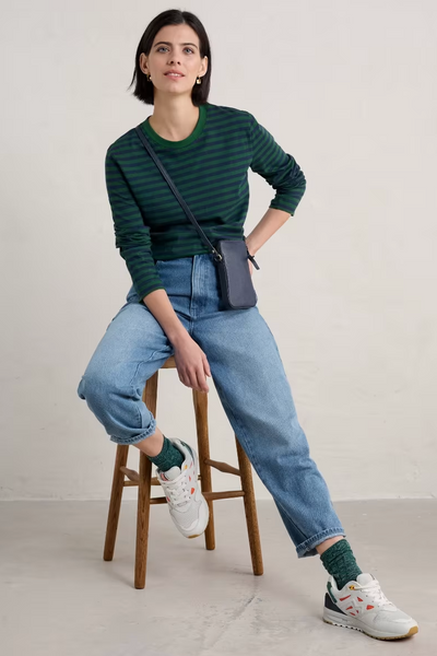 Seasalt Perennial Top in Mini Cornish Sea Cave Evergreen-Womens-Ohh! By Gum - Shop Sustainable