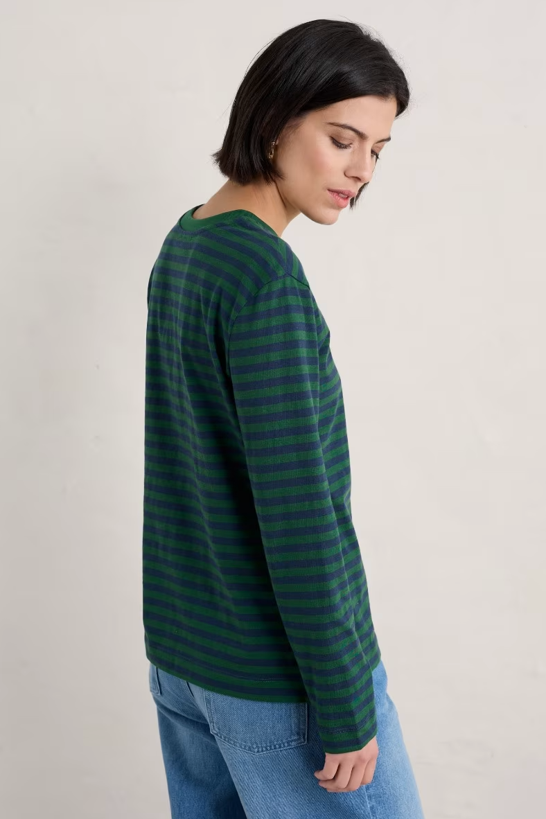 Seasalt Perennial Top in Mini Cornish Sea Cave Evergreen-Womens-Ohh! By Gum - Shop Sustainable