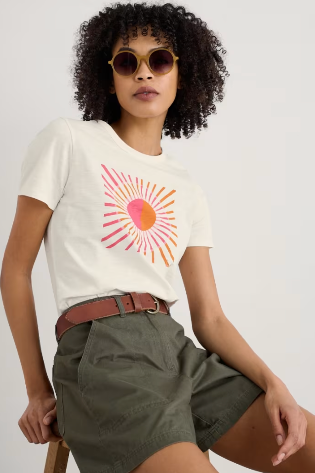 Seasalt Printing Ink T-shirt in Sunrise Graphic Chalk